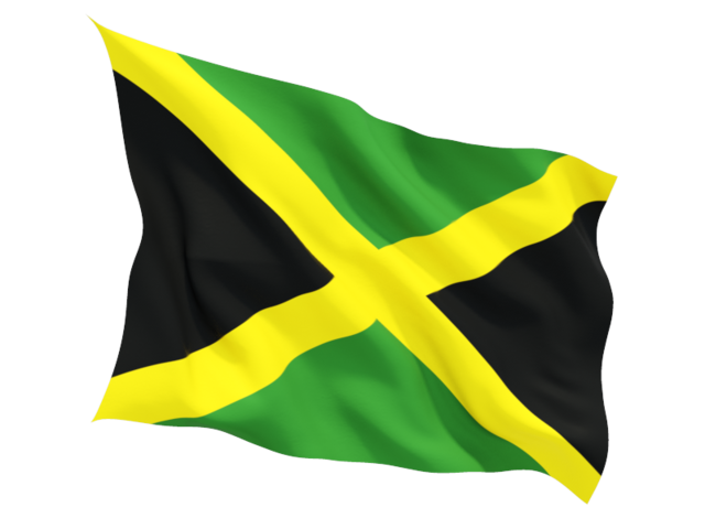 Jamaica flag with fabric stru