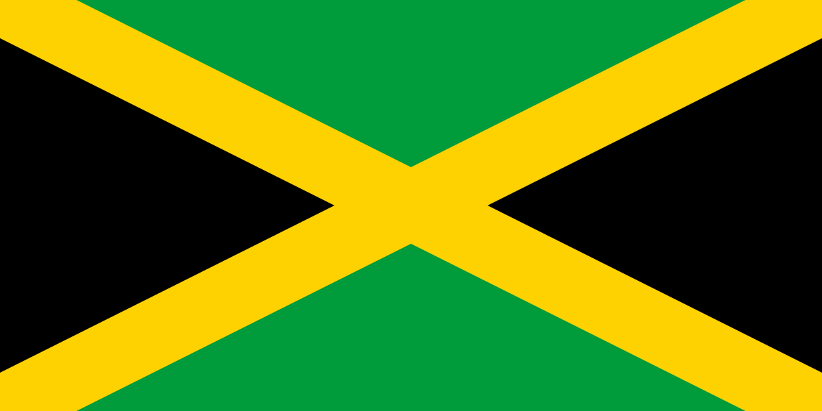 Jamaica flag with fabric stru