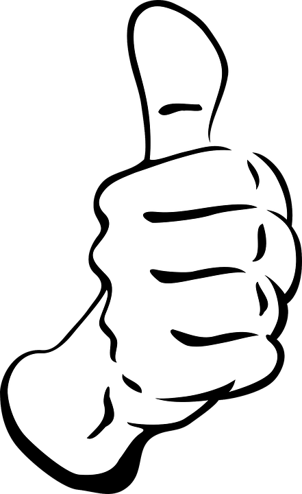 Clipart - Thumb up - white