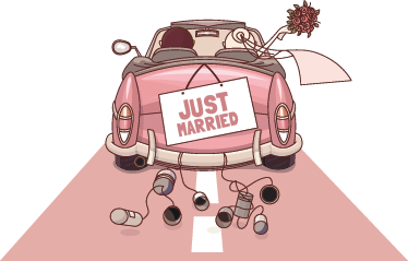 Just Married Car Sticker