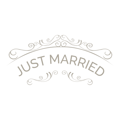 Just married ornate badge 6 p