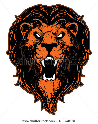 Roaring lion head mascot. ill