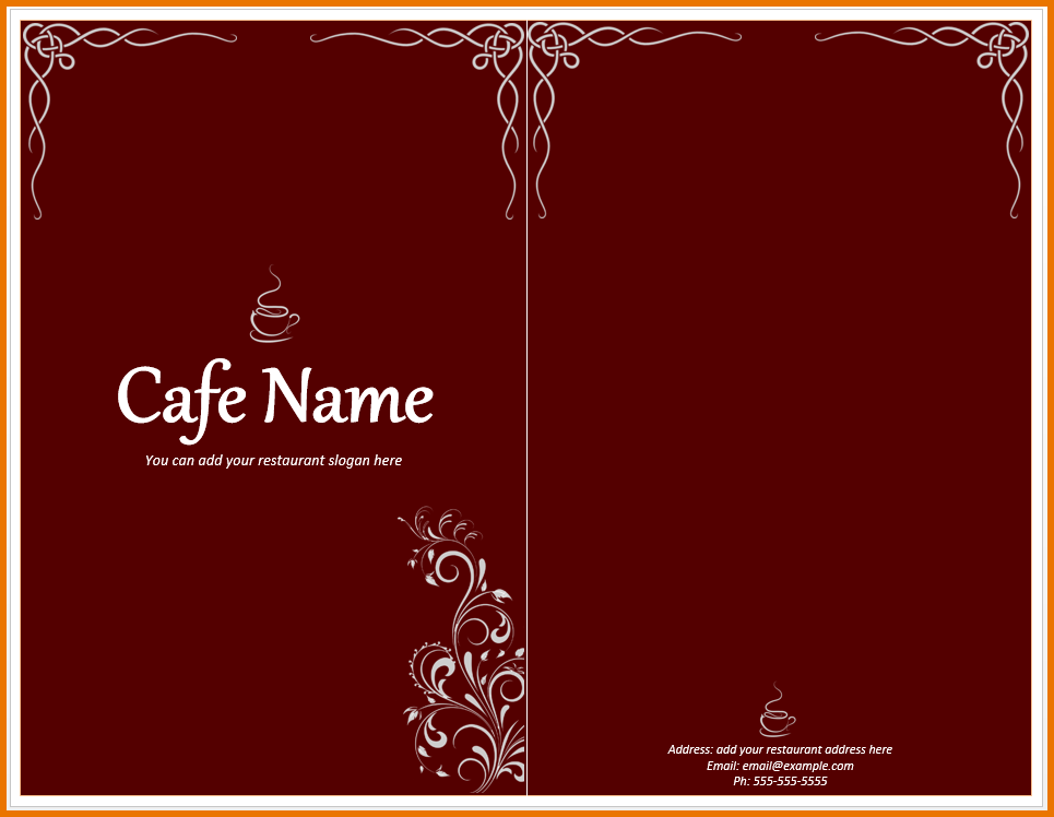 Cafe Menu Template u2013 Free