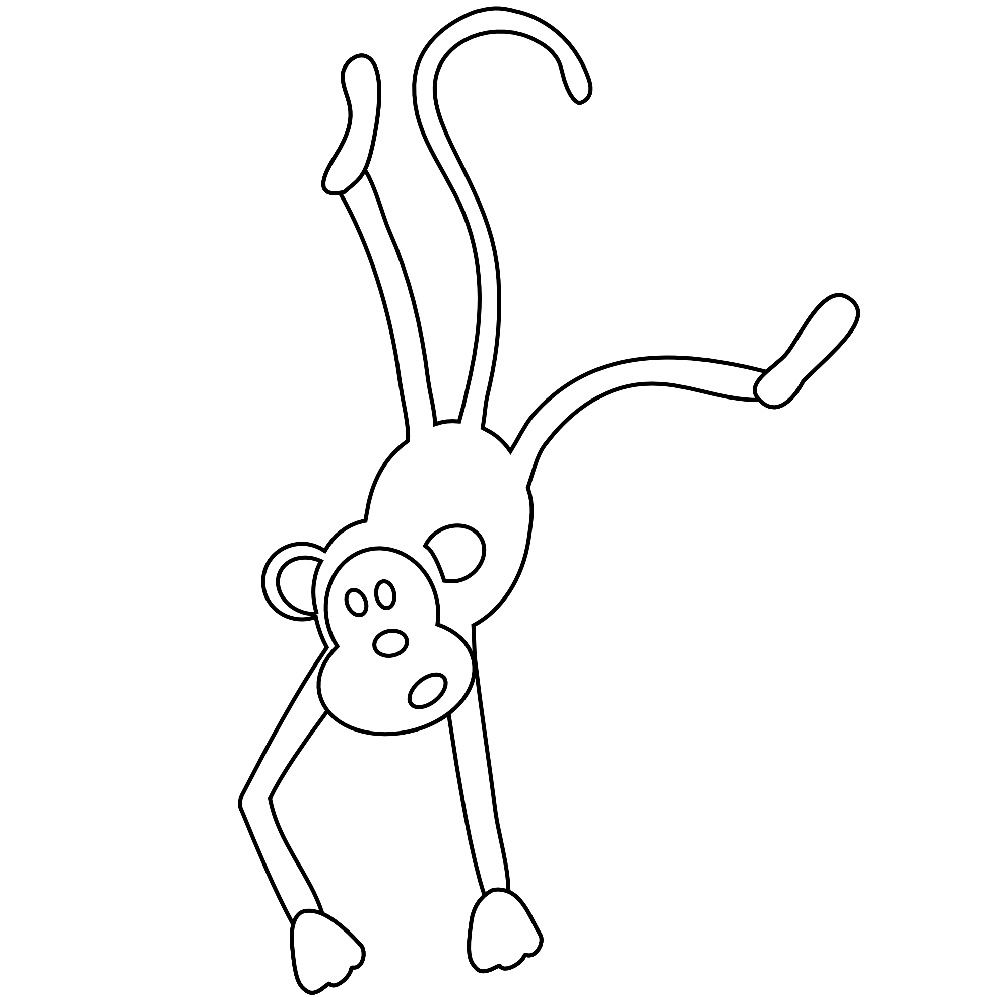 PNG Monkey Black And White - 42249