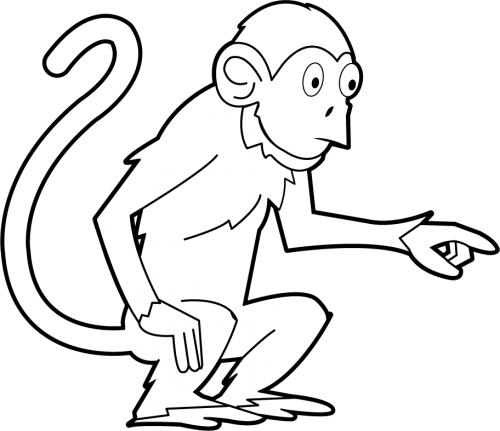 Clipart monkey black and whit