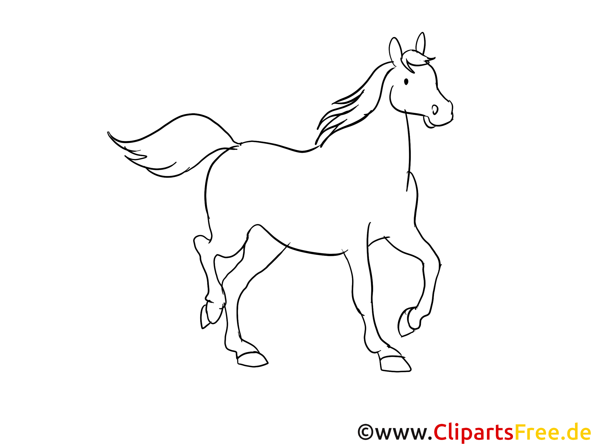 Clipart Pferd schwarz weiß k