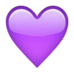 Purple Love Heart with Transp