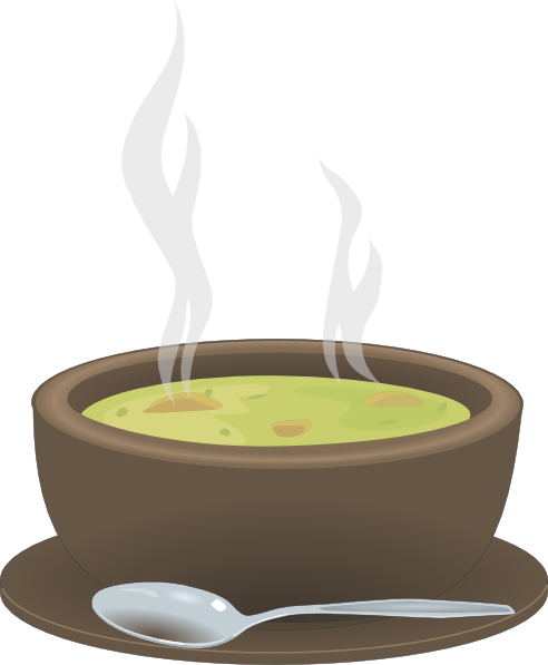 Soup hot bowl with spoon free