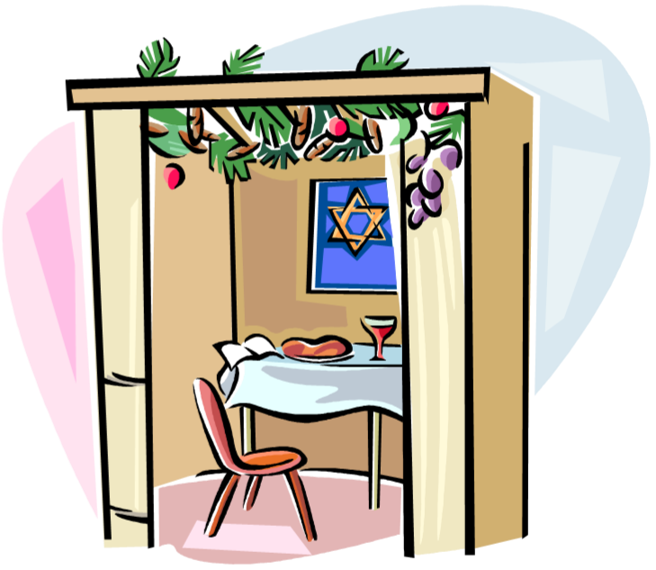 Sukkah with decorations for t