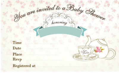 Garden Tea Party Invitations 