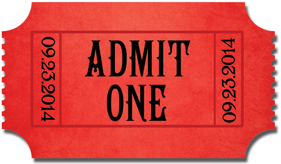 Admission clipart: Admit one 