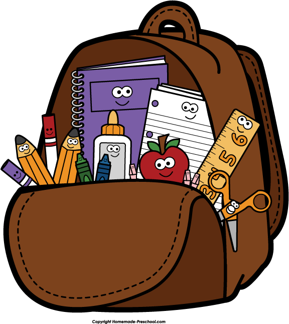 Kid Packing Backpack Clipart 