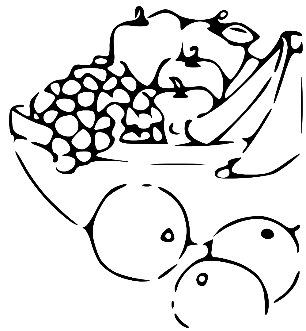 PNG Vegetables And Fruits Black And White