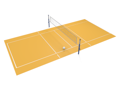 A standard volley ball court 