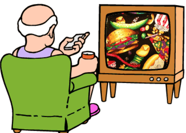 People watching tv clipart ve