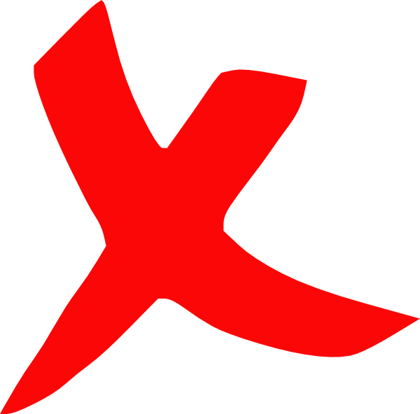 Red X Cross Wrong Not Clip Ar