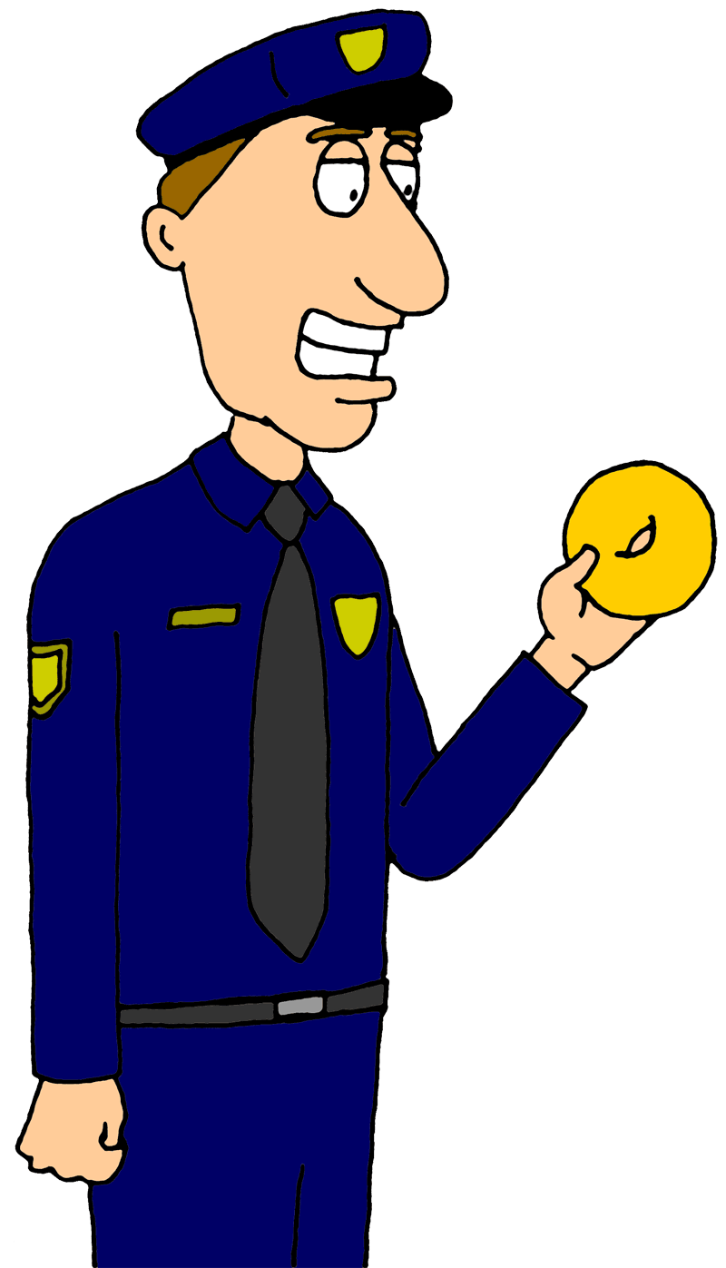 Cop with Donut. Policeman | C
