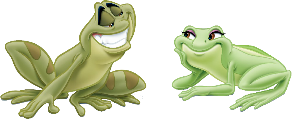 Naveen and Tiana as Frogs.png