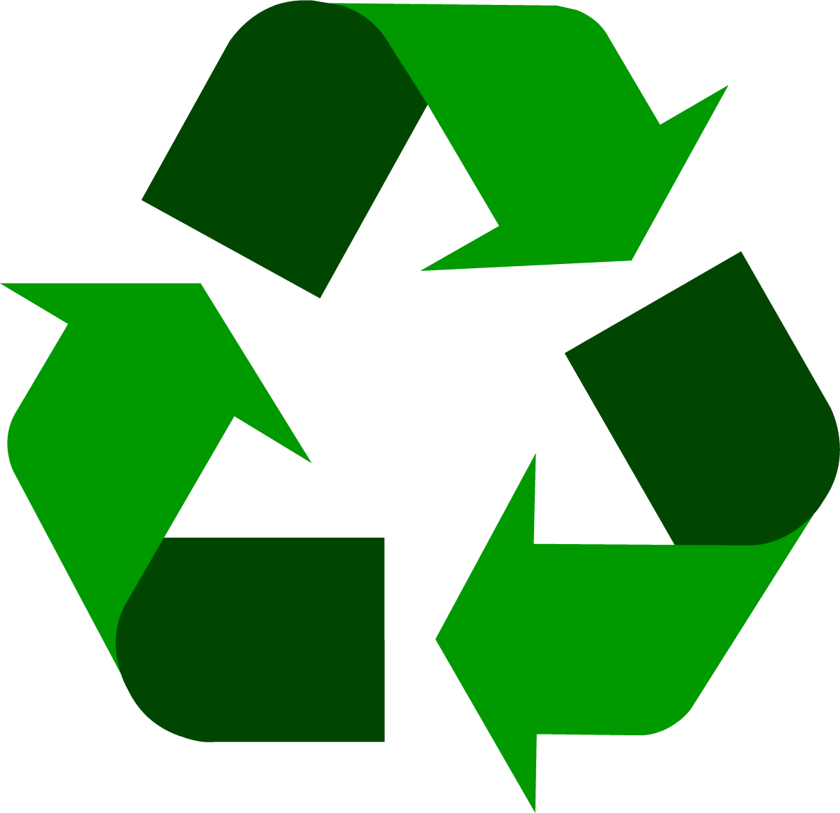Dark green recycling symbol