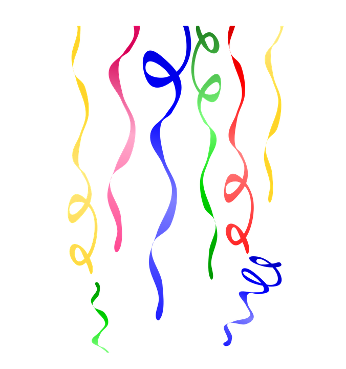 Ribbons, Streamers, Colored, 