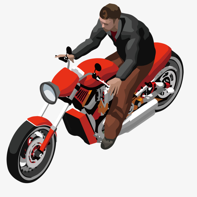 a man riding a motorcycle, Mo
