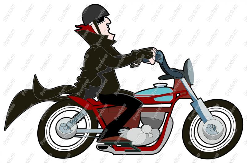 Man Riding Motorcycle Clip Ar