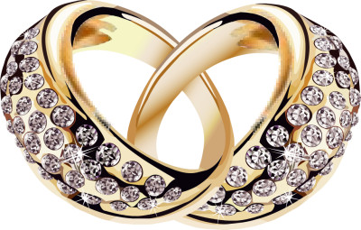 Wedding golden rings PNG imag