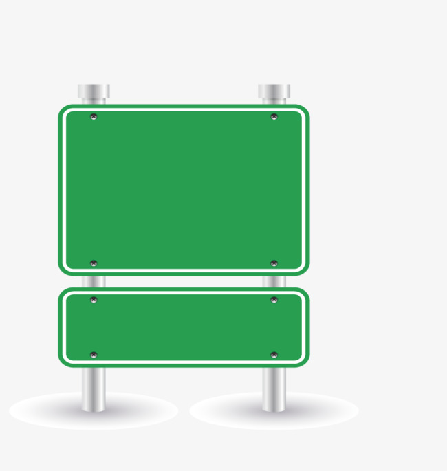 Large green road sign vector,