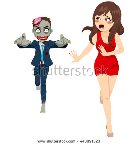 Scared Woman Running Screaming PNG - 165054