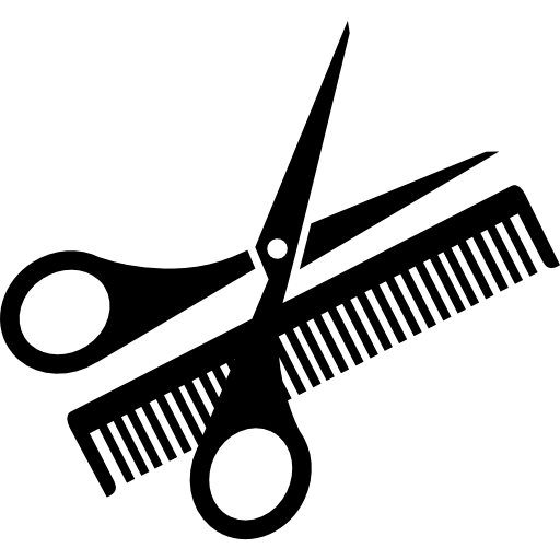 Scissor and comb free icon