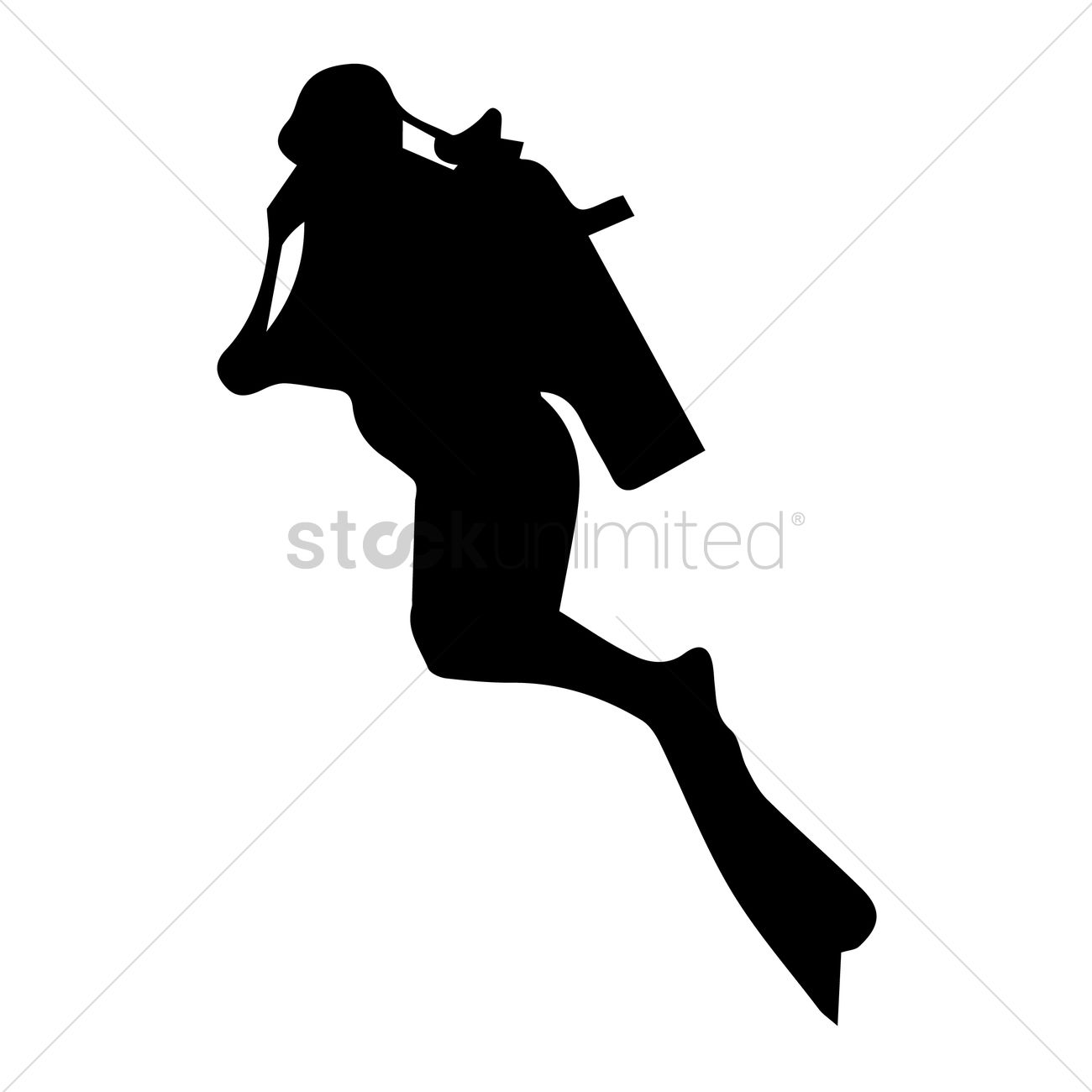 Scuba Diver PNG Black And White - 86053