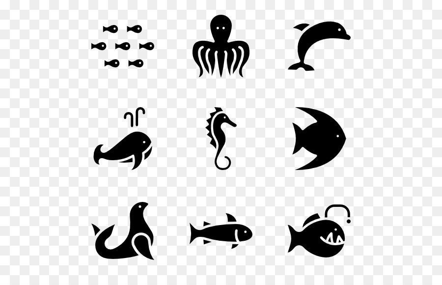 Sea Life PNG Black And White - 144501