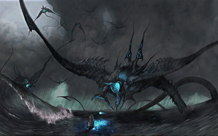 Fantasy - Sea Monster Blue Un