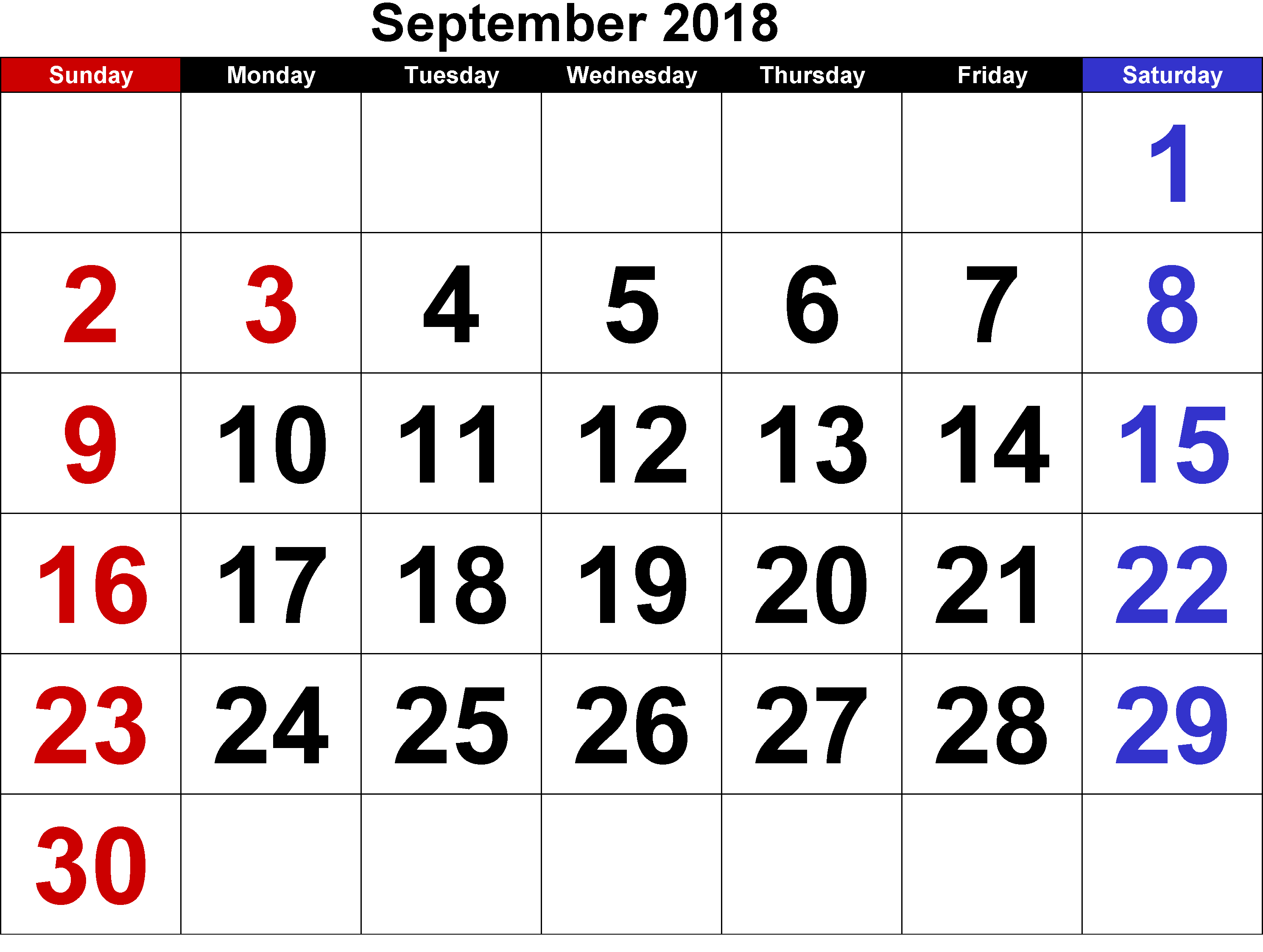 September Calendar PNG HD - 131339