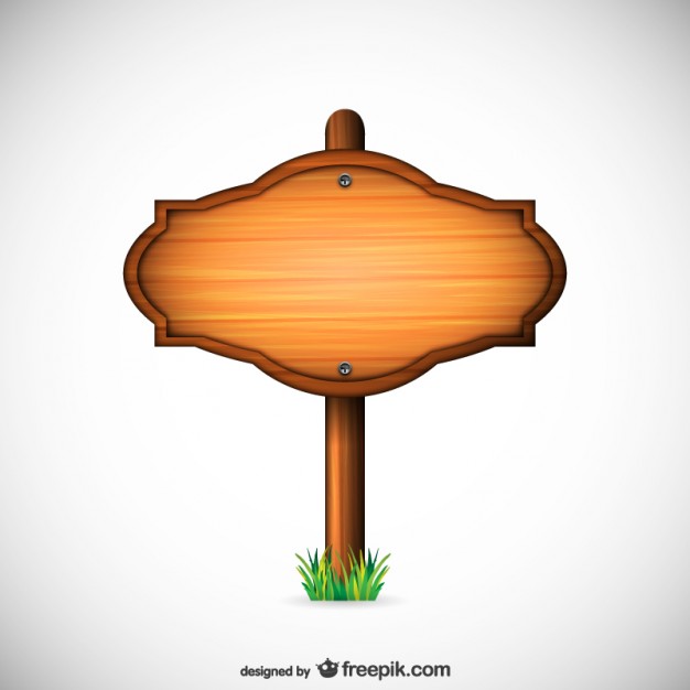 Wooden sign Free Vector