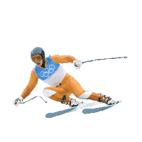 Ski sliding in jump silhouett