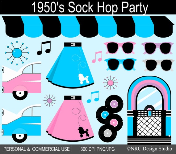 50s Sock Hop Clipart - JW Ill