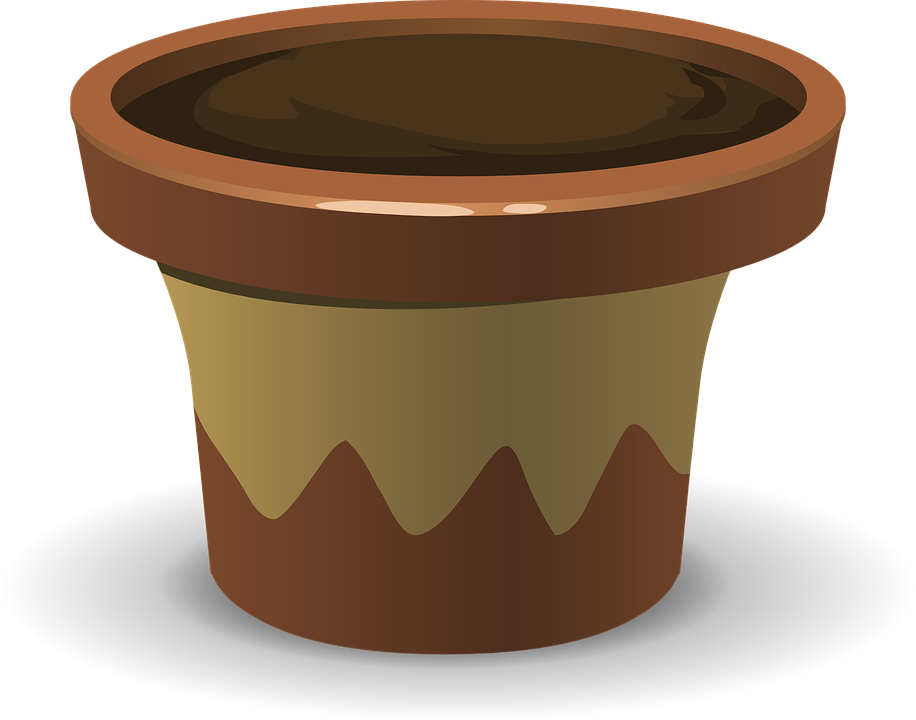 Yellow Flower Pot With Soil P