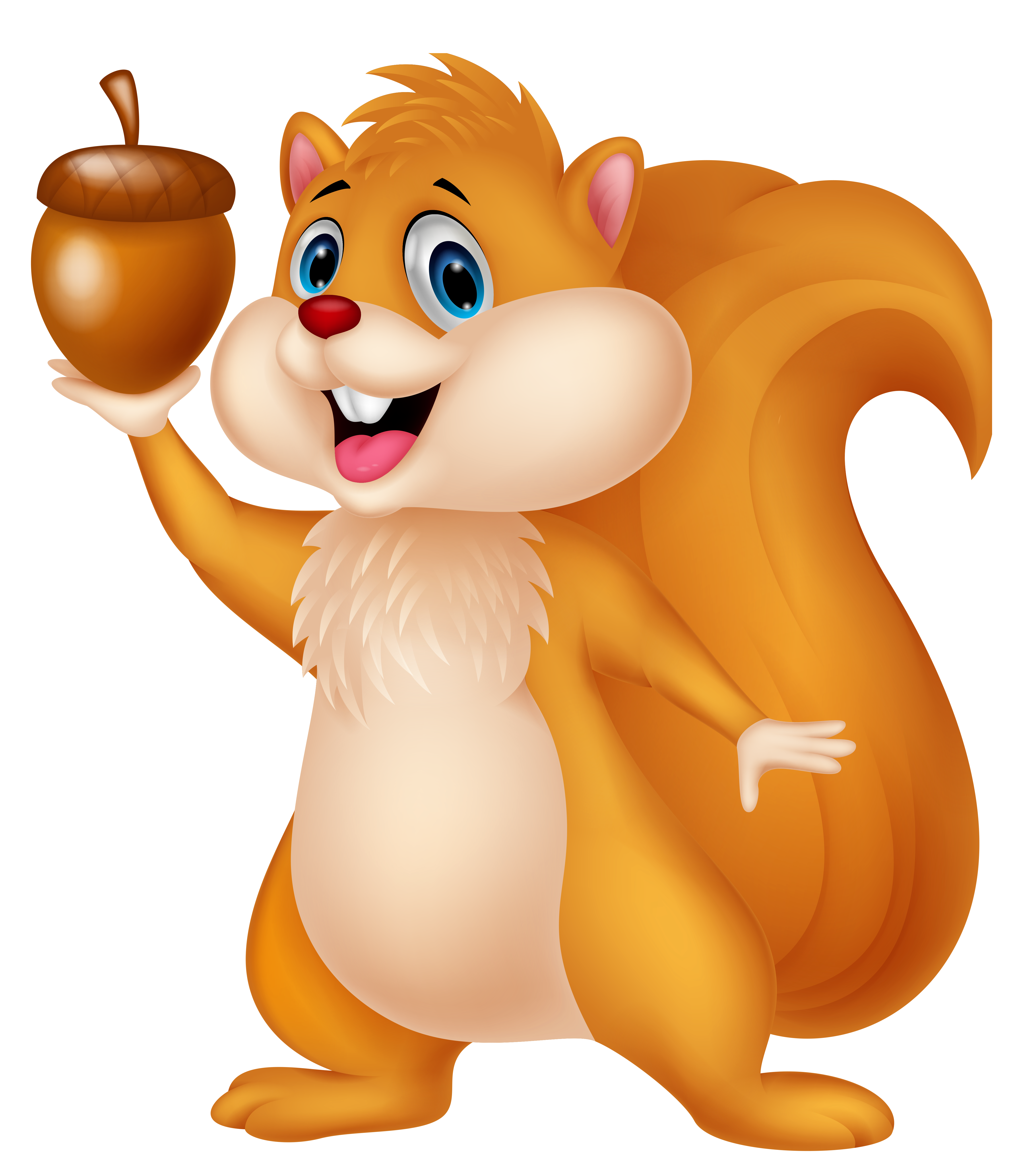 Cute squirrel holding nuts, S