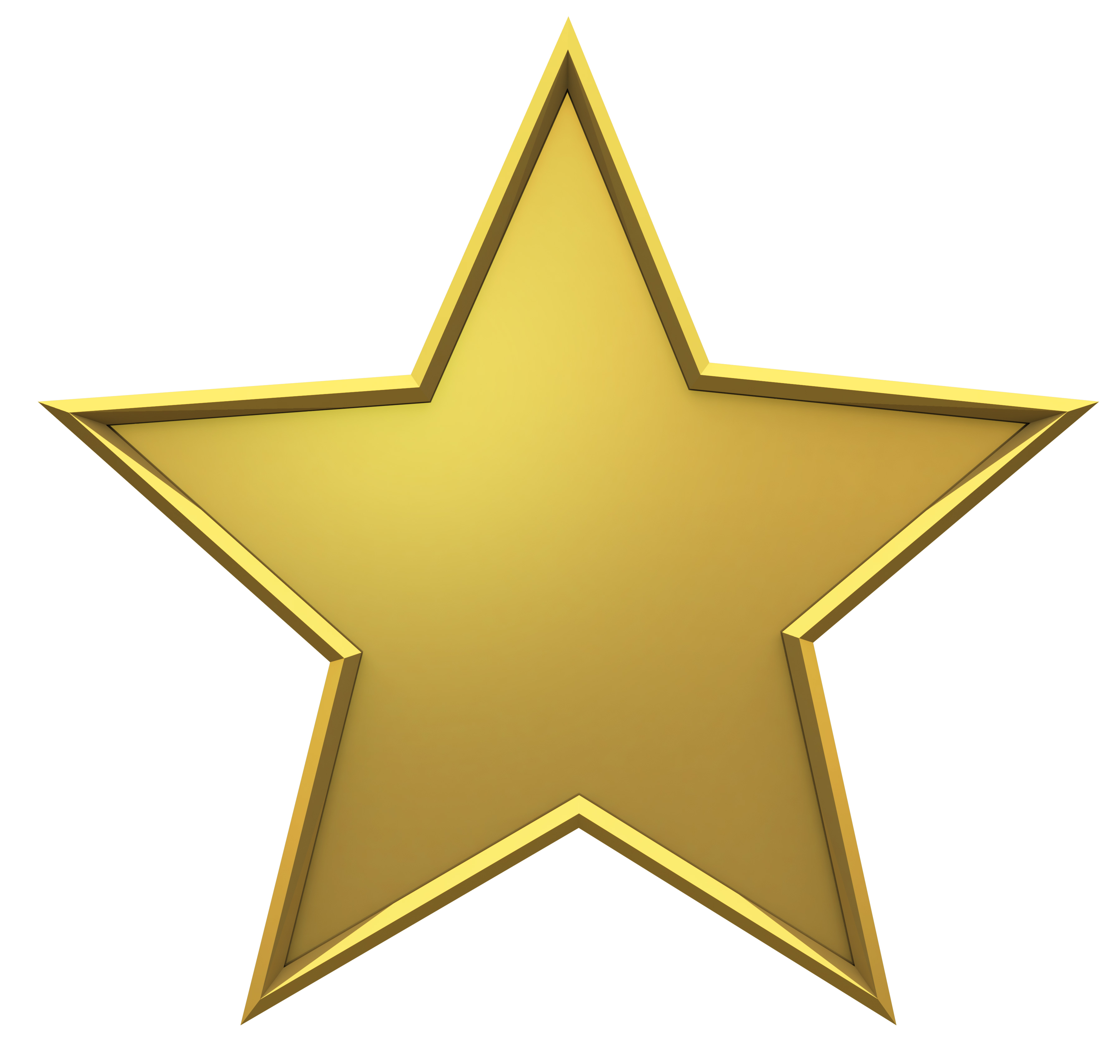 3D Gold Star PNG Clipart