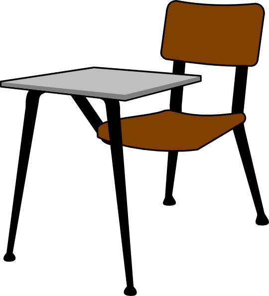 Student, Sitting, Bench, Desk