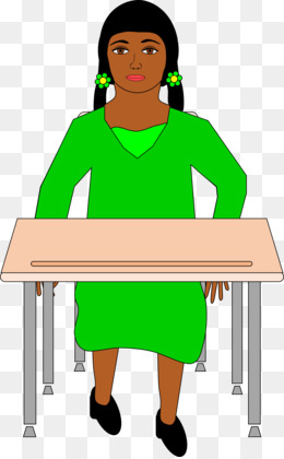 Student sitting at desk - gir