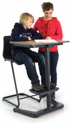 Student sitting at desk - gir
