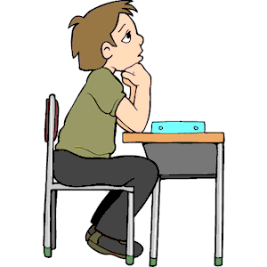 Student Sitting at School Des