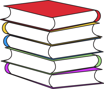Tall Stack Of Books PNG Black And White - 150122