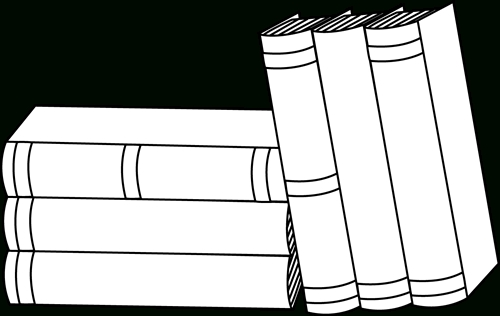 Tall Stack Of Books PNG Black And White - 150115