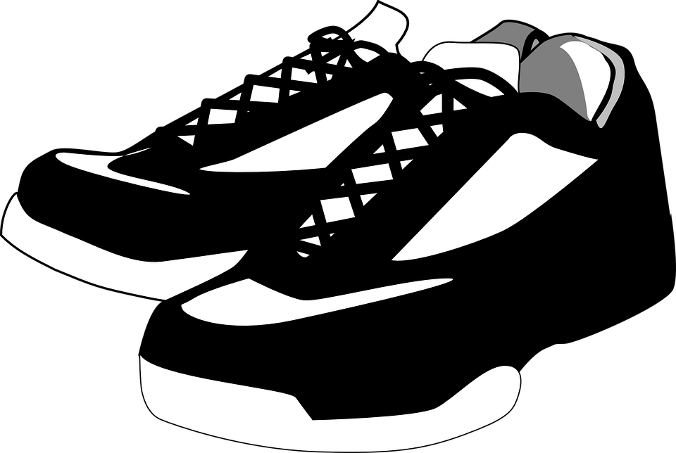 Tennis Shoe PNG Black And White - 166987