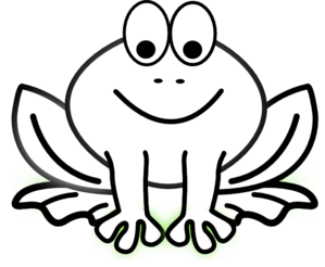 tree frog clipart black and w