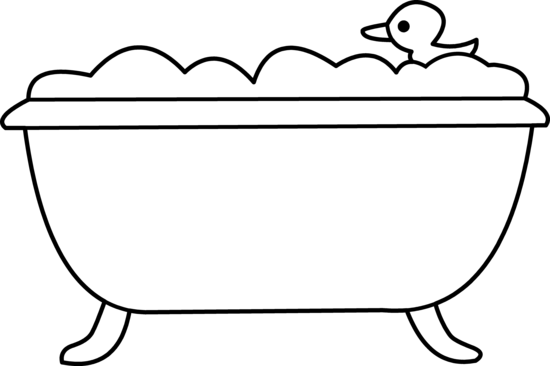 Black and White Bath Tub and 