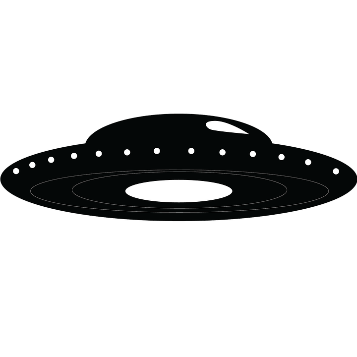 Black and white alien in ufo 